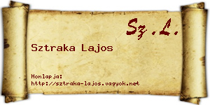 Sztraka Lajos névjegykártya